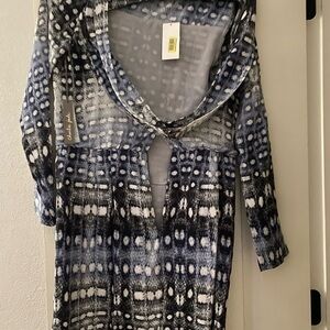 Charlie Jade Black and White Graphic Midi Dress